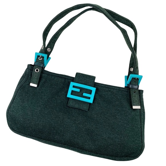 Fendi Handbags - FENDI Wool Baguette Shoulder Bag